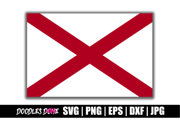 Alabama State Flag Graphics for Crafts and Branding