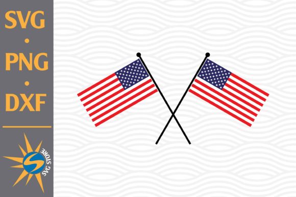 American Flag Crossed Graphics for Crafts