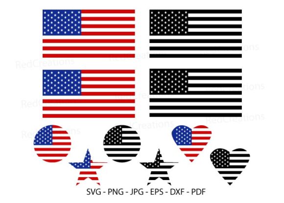 American Flag Graphics for Crafts and 4th of July Merchandise