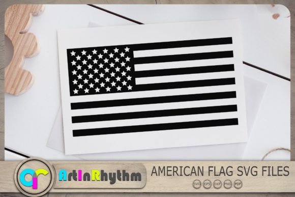 American Flag Silhouette SVG - 50 Stars Graphics for Crafts