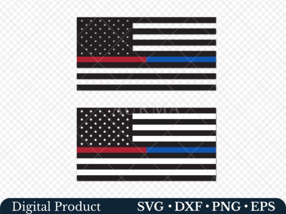 American Flag Svg, Thin Blue Line for Graphics and Crafts