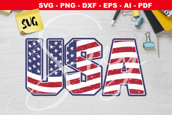 American Flag USA Grunge Graphics for Crafts