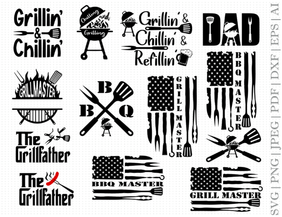 American Grill Flag Bundle SVG for Graphics and Crafts