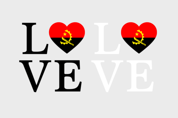 Angola Flag, Love Angola SVG PNG
