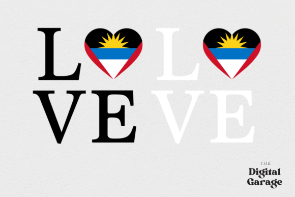 Antigua and Barbuda Flag, Love Antigua Graphics for Crafts