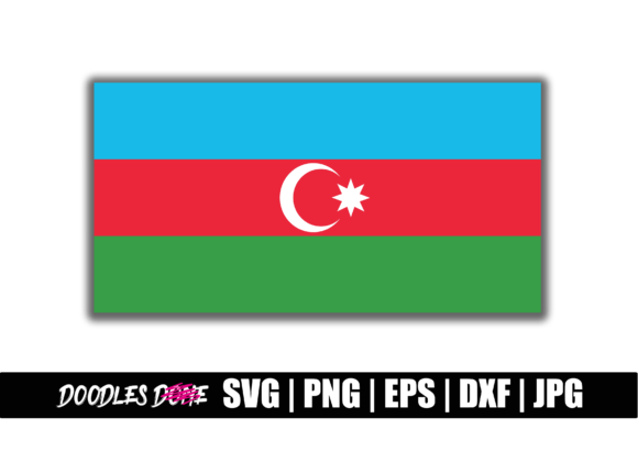 Azerbaijan Flag SVG for Graphics and Crafts