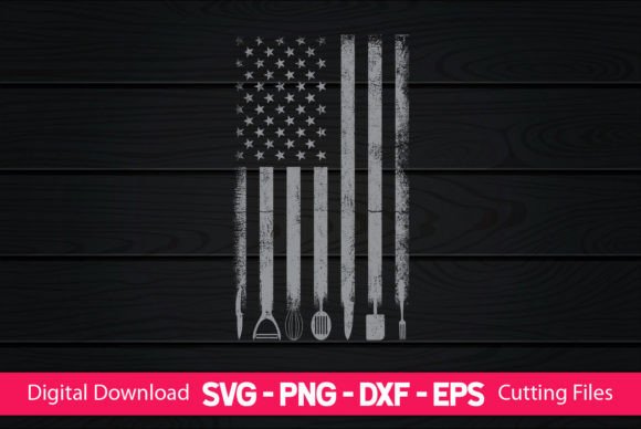 BBQ Party American Flag Graphics for Crafts