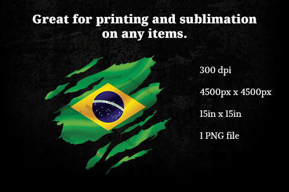 Brazil Ripped Flag Graphics for Crafts