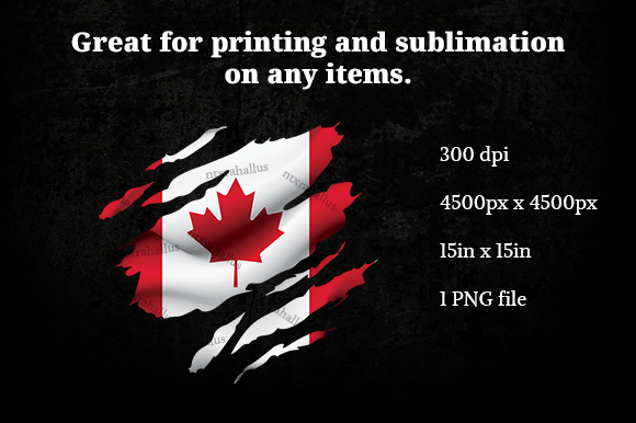 Canada Ripped Flag PNG