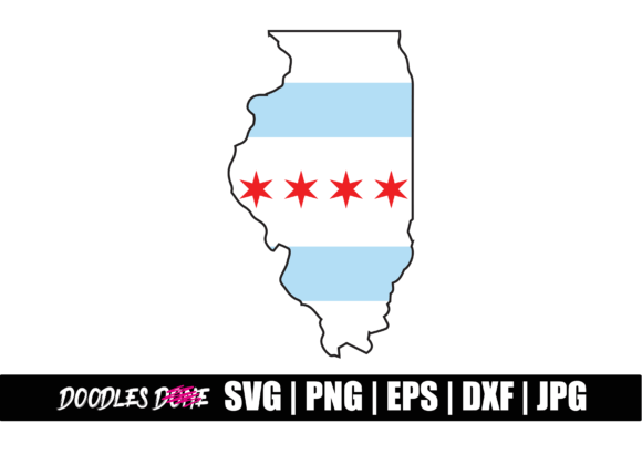 Chicago Flag Graphics for Local Crafts