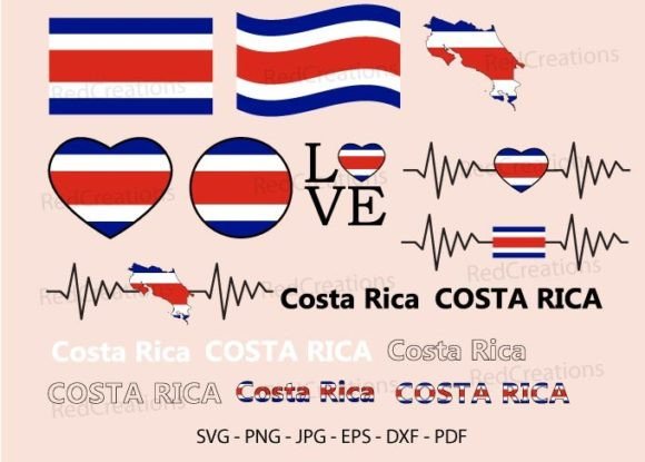 Costa Rica Flag Graphics for Modern Publishing