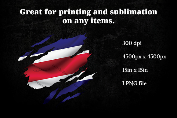 Costarica Ripped Flag Graphics for Local Business Branding