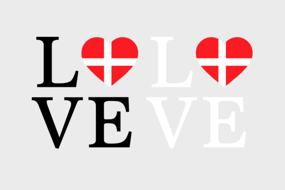 Denmark Flag, Love Denmark, Graphics for Crafts