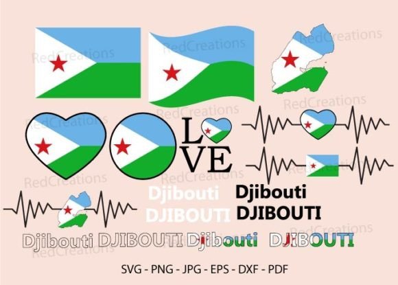 Djibouti Flag Svg Bundle for Crafts and Graphics