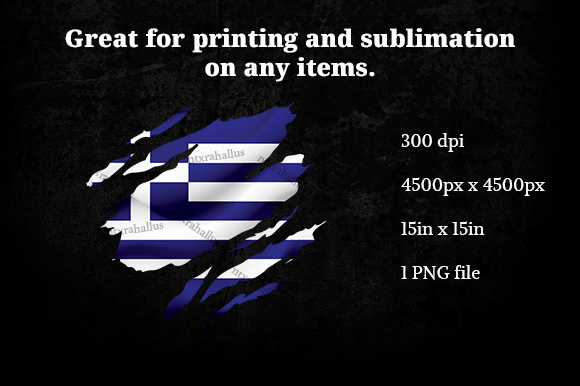 Greece Ripped Flag PNG