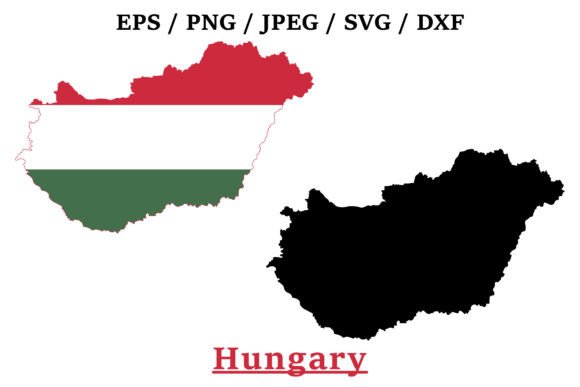 Hungary National Flag Map Design - A Versatile Graphics Asset for Crafts