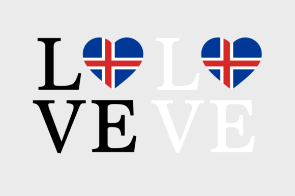 Iceland Flag, Love Iceland, Graphics for Crafts