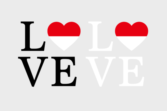 Indonesia Flag, Love Indonesia, Graphics for Crafts