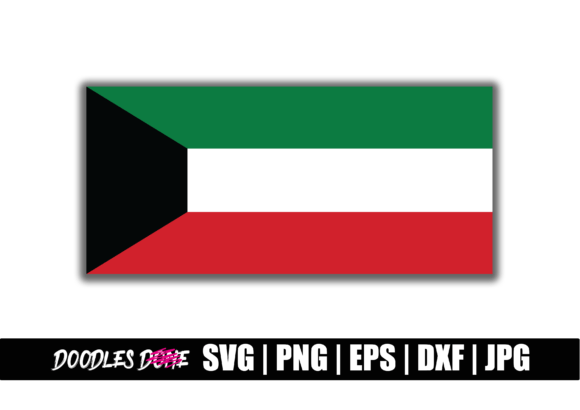 Kuwait Flag SVG Graphics for Crafts