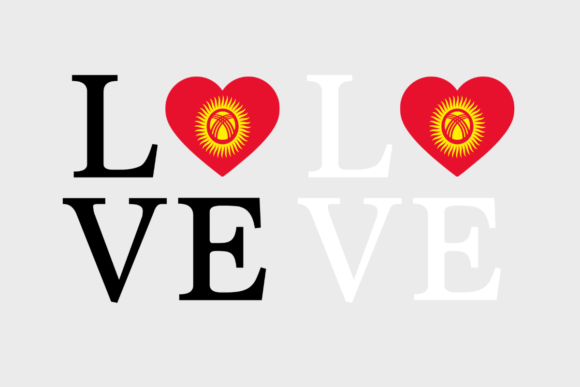 Kyrgyzstan Flag, Love Kyrgyzstan, SVG for Crafts and Graphics