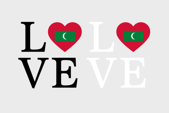 Maldives Flag, Love Maldives, Graphics for Crafts