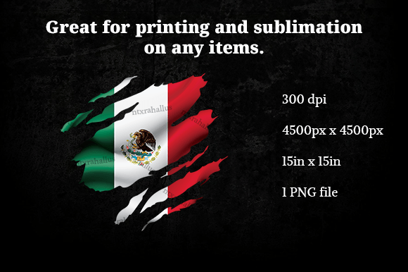 Mexico Ripped Flag PNG