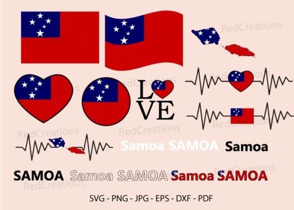 Samoa Flag Svg Bundle for Crafts and Graphics