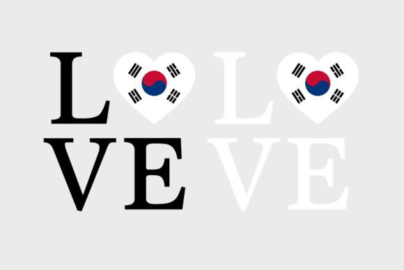 South Korea Flag, Love South Korea, SVG Graphics for Crafts