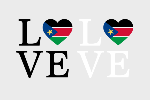 South Sudan Flag, Love South Sudan SVG for Crafts and Graphics
