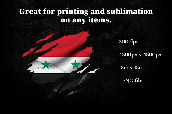 Syria Ripped Flag Graphics for Crafts and Editorial Use