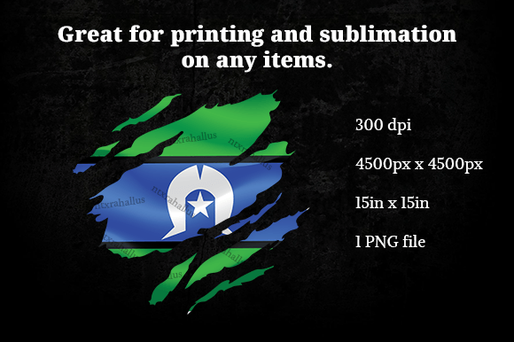 Torres Strait Islands Ripped Flag Graphics for Crafts