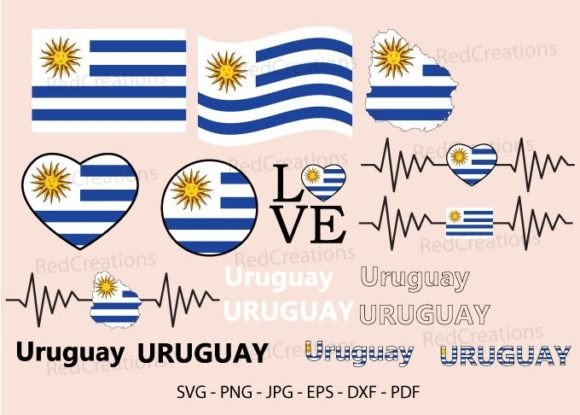 Uruguay Flag Bundle Svg for Crafts and Graphics