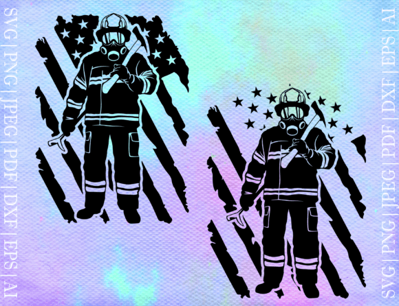 US Firefighter Flag SVG for Graphics and Crafts