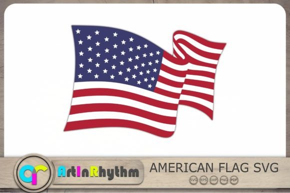 US Flag Graphic for Crafts and Branding