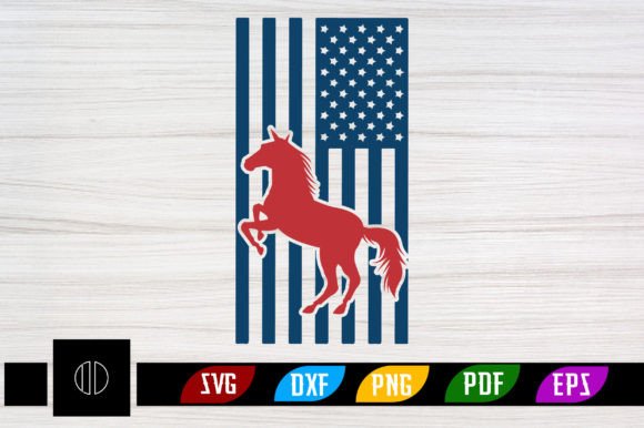 Usa Flag with Horse Svg Design Free Graphics for Crafts